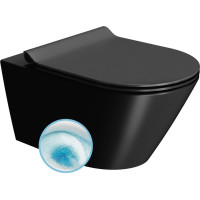 GSI KUBE X závesná WC misa, GeniusFlush, 36x55cm, čierna dual-mat 941326
