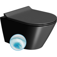 GSI KUBE X závesná WC misa, GeniusFlush, 36x50cm, čierna dual-mat 941226