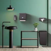 MARPLAST ECOLORED odpadkový kôš nástenný s vekom 23l, ABS, Soft Touch, čierna mat A74020VB