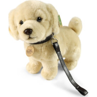 Rappa Plyšový pes zlatý retriever stojaci s vodítkom 25 cm ECO-FRIENDLY