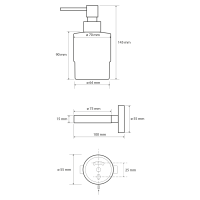 Sapho X-ROUND COPPER dávkovač mydla 200ml, mliečne sklo, meď mat XR103PG