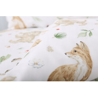 Detské bavlnené obliečky do postieľky 135x100 cm BABYMAM PREMIUM - Lesné zvieratká