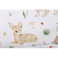 Detské bavlnené obliečky do postieľky 135x100 cm BABYMAM PREMIUM - Lesné zvieratká