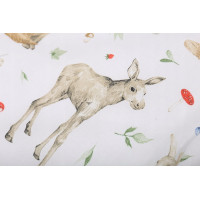 Detské bavlnené obliečky do postieľky 135x100 cm BABYMAM PREMIUM - Lesné zvieratká