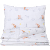 Detské bavlnené obliečky do postieľky 135x100 cm BABYMAM PREMIUM - Let lastovičkou