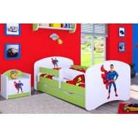 Detská posteľ so šuplíkom 160x80cm SUPERMAN, modrá