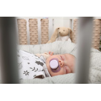 Obojstranné hniezdočko (kokon) pre bábätko - BABYMAM PREMIUM set 7v1 - Medvedík v oblakoch s béžovou minkou