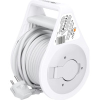 Solight predlžovací prívod na bubne 10m, 3 zásuvky, šedý kábel, 3x 1,5mm2