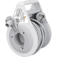 Solight predlžovací prívod na bubne 10m, 3 zásuvky, šedý kábel, 3x 1,5mm2