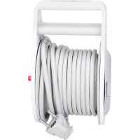 Solight predlžovací prívod na bubne 10m, 3 zásuvky, šedý kábel, 3x 1,0mm2