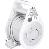 Solight predlžovací prívod na bubne 10m, USB A+C, 2 zásuvky, sivý kábel, 3x 1,0mm2