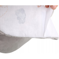 Plyšová zavinovačka s kapucňou BABYMAM do autosedačky - Let lastovičkou/sivá