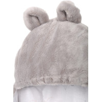 Plyšová zavinovačka s kapucňou BABYMAM do autosedačky - Let lastovičkou/sivá