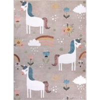 Detský kusový koberec Fun Unicorn s rainbow beige, 200x290 cm