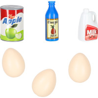 Pokladňa v supermarkete s vozíkom - biela/červená