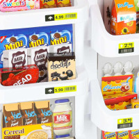 Pokladňa v supermarkete s vozíkom - biela/červená