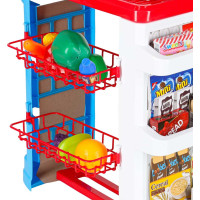 Pokladňa v supermarkete s vozíkom - biela/červená