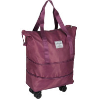 Cestovná taška na kolieskach skladacia cestovná priestranná 3 veľkosti fialová