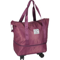 Cestovná taška na kolieskach skladacia cestovná priestranná 3 veľkosti fialová