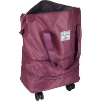 Cestovná taška na kolieskach skladacia cestovná priestranná 3 veľkosti fialová