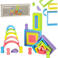 Dúhové Montessori vzdelávacie drevené bloky