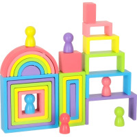 Dúhové Montessori vzdelávacie drevené bloky