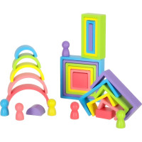 Dúhové Montessori vzdelávacie drevené bloky