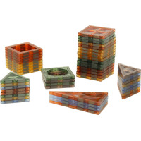 3D stavebné magnetické kocky svietiace Zvierací park - 90 prvkov