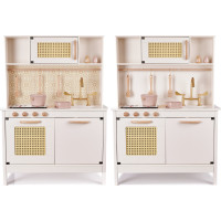 Detská drevená retro kuchynka z MDF s doplnkami BOHO