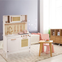 Detská drevená retro kuchynka z MDF s doplnkami BOHO
