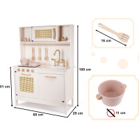 Detská drevená retro kuchynka z MDF s doplnkami BOHO