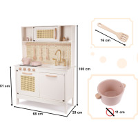 Detská drevená retro kuchynka z MDF s doplnkami BOHO