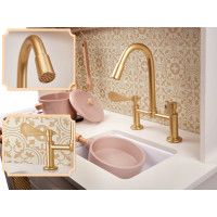 Detská drevená retro kuchynka z MDF s doplnkami BOHO