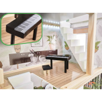 Drevený domček pre bábiky LULILO FLORO boho LED