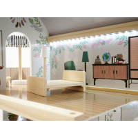 Drevený domček pre bábiky LULILO FLORO boho LED