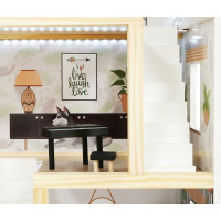 Drevený domček pre bábiky LULILO FLORO boho LED