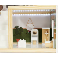 Drevený domček pre bábiky LULILO FLORO boho LED
