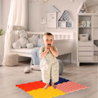 Senzorická podložka Montessori pre masáž nôh 8 dielikov