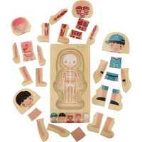 Drevené vrstvené Montessori puzzle Telo - chlapec
