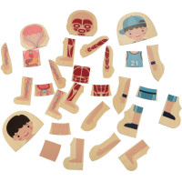 Drevené vrstvené Montessori puzzle Telo - chlapec