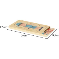 Drevené vrstvené Montessori puzzle Telo - chlapec