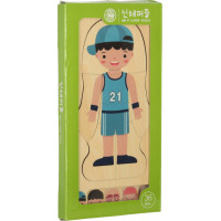 Drevené vrstvené Montessori puzzle Telo - chlapec