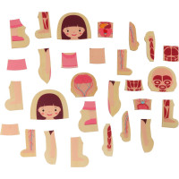 Drevené vrstvené Montessori puzzle Telo - dievča