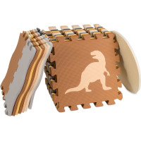 Penová puzzle podložka/ohrádka 36 prvkov - Dinosaury - 143 cm x 143 cm x1 cm