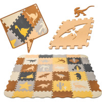 Penová puzzle podložka/ohrádka 36 prvkov - Dinosaury - 143 cm x 143 cm x1 cm