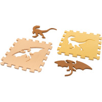 Penová puzzle podložka/ohrádka 36 prvkov - Dinosaury - 143 cm x 143 cm x1 cm