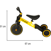 Trike Fix Mini trojkolka 3v1 s pedálmi - žltá