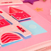 Zmyslová manipulačná Montessori quiet book - Ružová aktovka