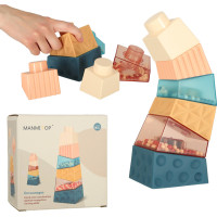Montessori vzdelávacia pyramídová senzorická veža s loptičkami