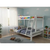 Detská poschodová posteľ s rozšíreným spodným lôžkom z masívu ROBUST 8X8 6A - 200x90 cm